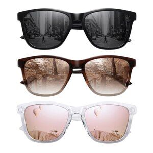 MEETSUN Retro Polarized Sunglasses for Women Men Classic Mirror Lens (3 Pack)